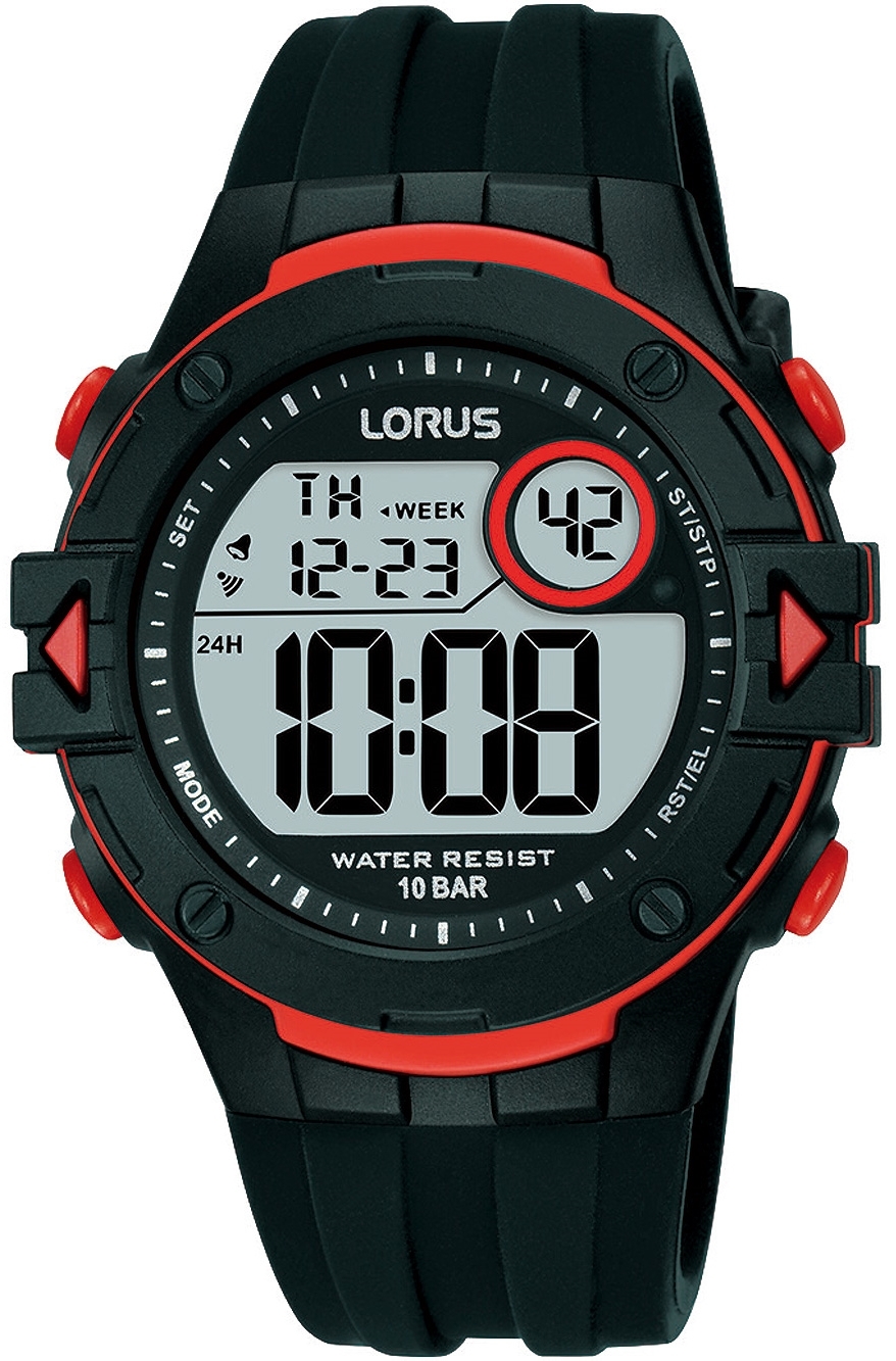 Lorus Herrklocka R2323PX9 Digital Gr&aring;/Gummi &Oslash;40 mm