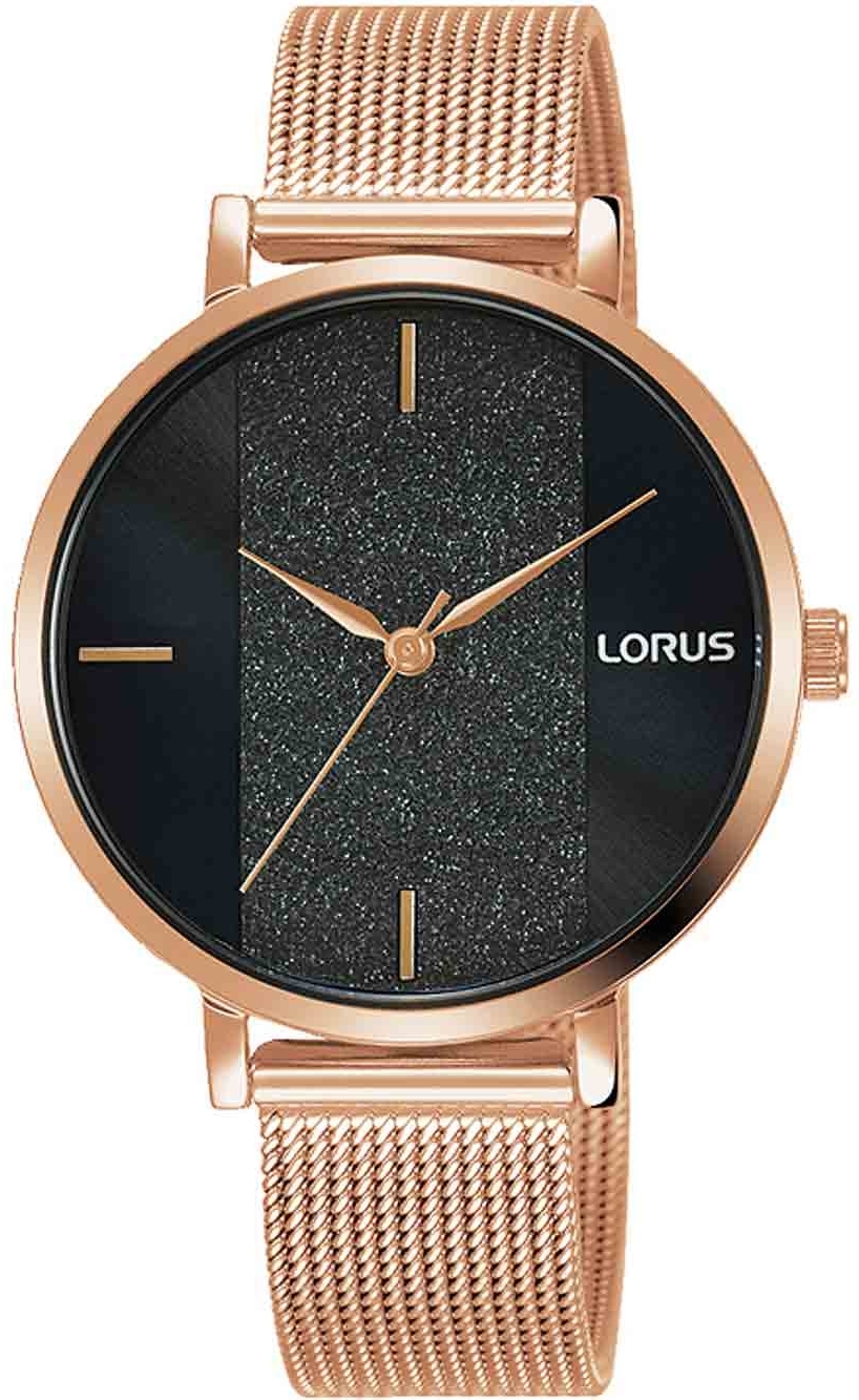 Lorus Damklocka RG210SX9 Ladies Svart/Roséguldstonat stål Ø34 mm - Lorus