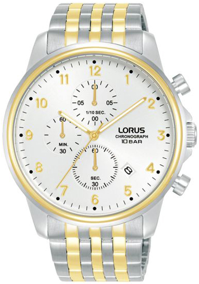 Lorus Herrklocka RM338JX9 Dress Vit/Gulguldtonat stål Ø43 mm - Lorus