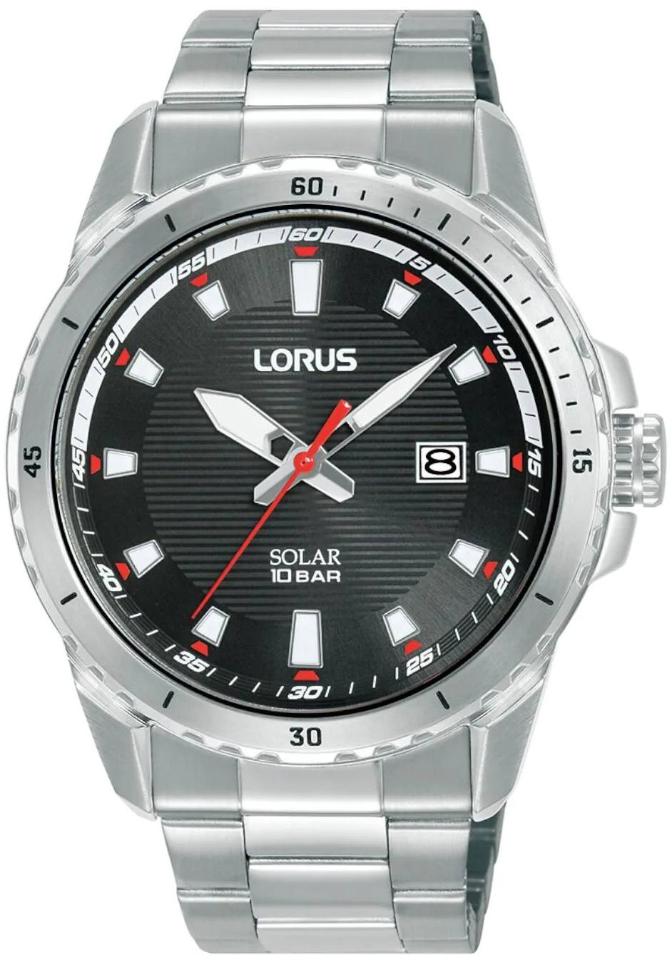 Lorus Herrklocka RX367AX9 Solar Svart/Stål Ø42 mm