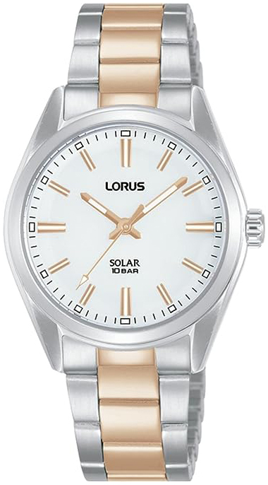 Lorus Damklocka RY505AX9 Solar Vit/Roséguldstonat stål Ø31 mm - Lorus