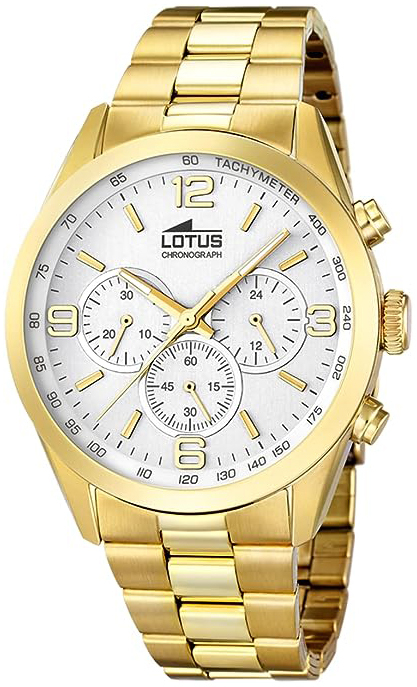 Lotus Herrklocka 18153/1 Minimalist Vit/Gulguldtonat stål Ø43 mm - Lotus