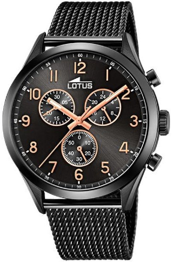 Lotus Herrklocka 18639/1 Minimalist Svart/St&aring;l &Oslash;43 mm