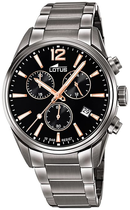 Lotus Herrklocka 18682/2 Chrono Svart/Stål Ø42 mm - Lotus