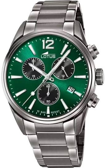 Lotus Herrklocka 18682/4 Classic Grön/Stål Ø42 mm - Lotus