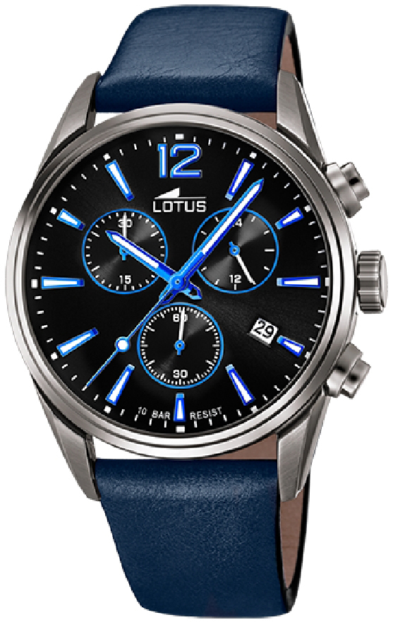 Lotus Herrklocka 18683/6 Chrono Svart/Läder Ø42 mm - Lotus