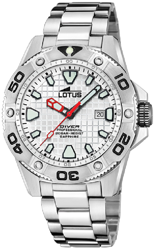 Lotus Herrklocka 18929/A Diver Silverfärgad/Stål Ø45 mm - Lotus