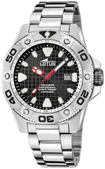 Lotus Herrklocka 18929/D Diver Grå/Stål Ø45 mm - Lotus