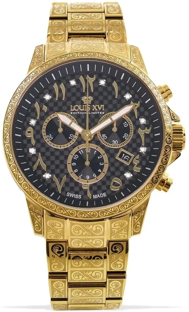 Louis XVI Herrklocka LXVI1094 Palais Royale Arabic Svart/Guldtonat - Louis XVI