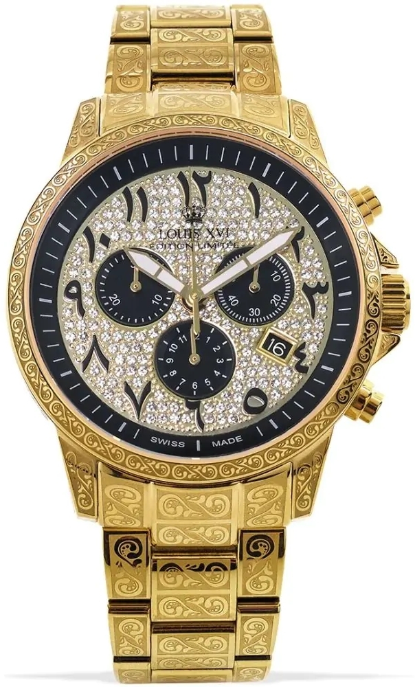 Louis XVI Herrklocka LXVI1096 Palais Royale Arabic Guldtonat stål - Louis XVI