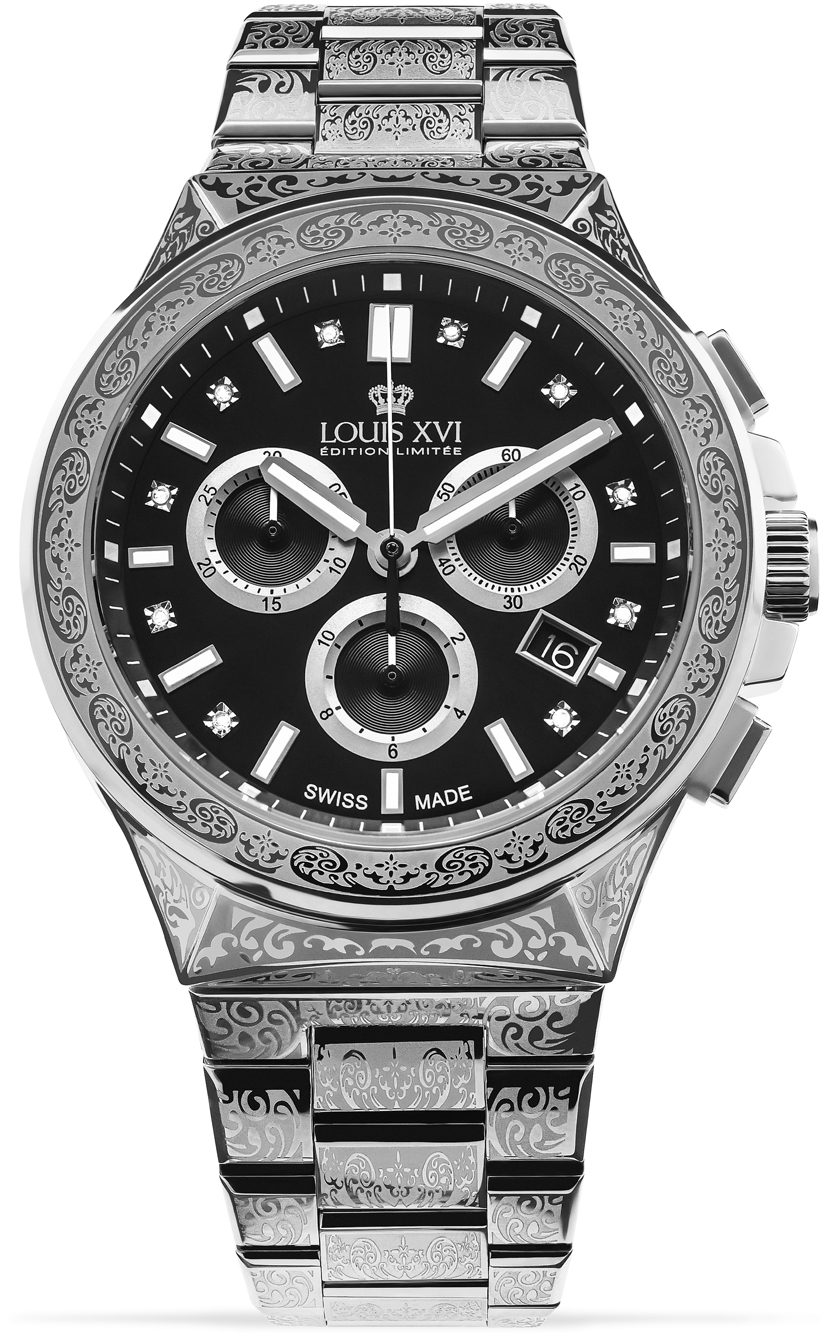 Louis XVI Herrklocka LXVI1214 Le Monarque Svart/Stål Ø42 mm - Louis XVI