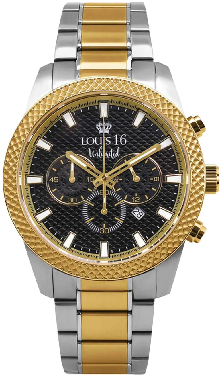 Louis XVI Herrklocka LXVI3440 Artagnan Chrono Svart/Gulguldtonat
