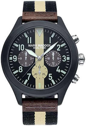 Mark Maddox Herrklocka HC2001-55 Classic Svart/Textil Ø42 mm - Mark Maddox