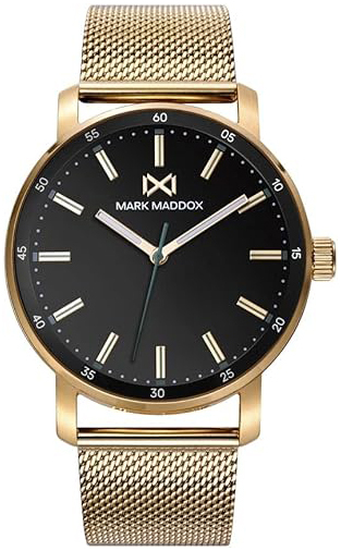 Mark Maddox Herrklocka HM7150-97 Midtown Svart/Gulguldtonat st&aring;l