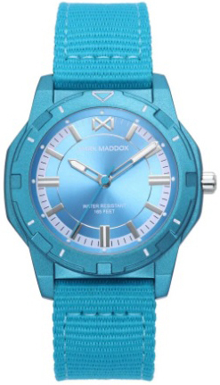Mark Maddox Damklocka MC0103-37 Mission Blå/Läder Ø35.5 mm - Mark Maddox