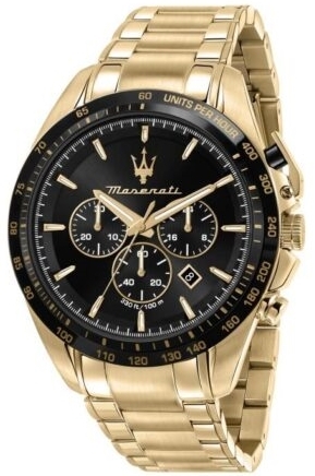 Maserati Herrklocka R8873612041 Traguardo Svart/Guldtonat stål Ø45 - Maserati