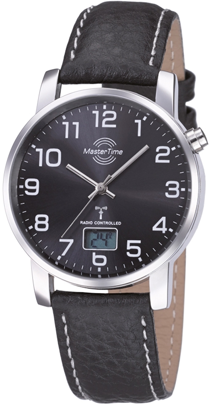 Master Time Herrklocka MTGA-10576-24L Funk Basic Svart/Läder Ø41 mm - Master Time