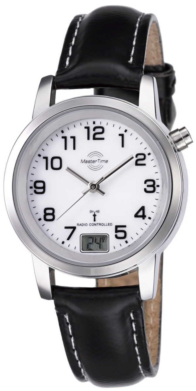 Master Time Damklocka MTLA-10295-12L Funk Basic Vit/L&auml;der &Oslash;34 mm