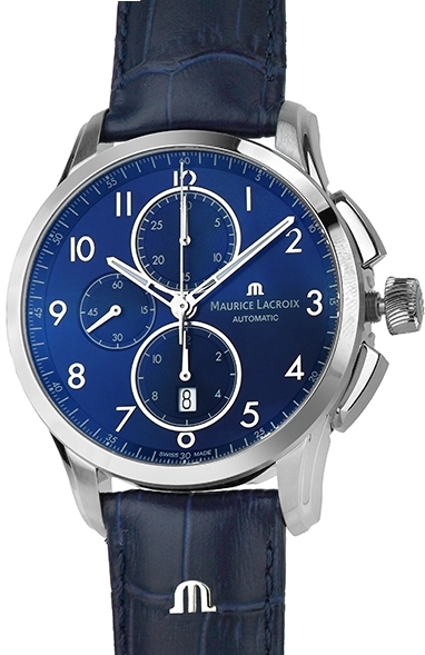 Maurice Lacroix Herrklocka PT6388-SS001-420-4 Pontos Blå/Läder Ø43 - Maurice Lacroix
