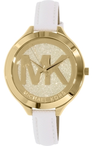 Mk2389 Michael Kors Damklocka MK2389 Runway Gulguldstonad/Läder Ø42 mm ...