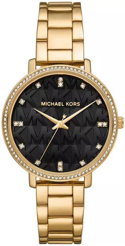 Michael Kors Damklocka MK4916 Pyper Svart/Gulguldtonat stål Ø38 mm - Michael Kors