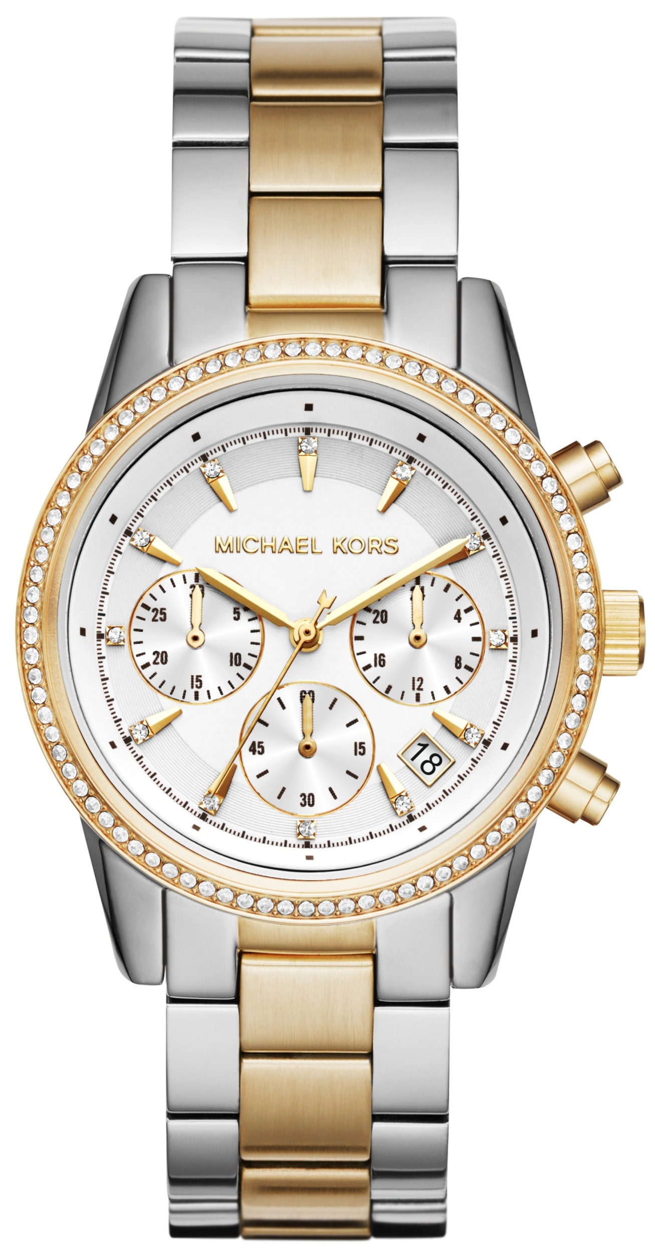 Michael Kors Damklocka MK6474 Ritz Vit/Guldtonat stål Ø37 mm - Michael Kors