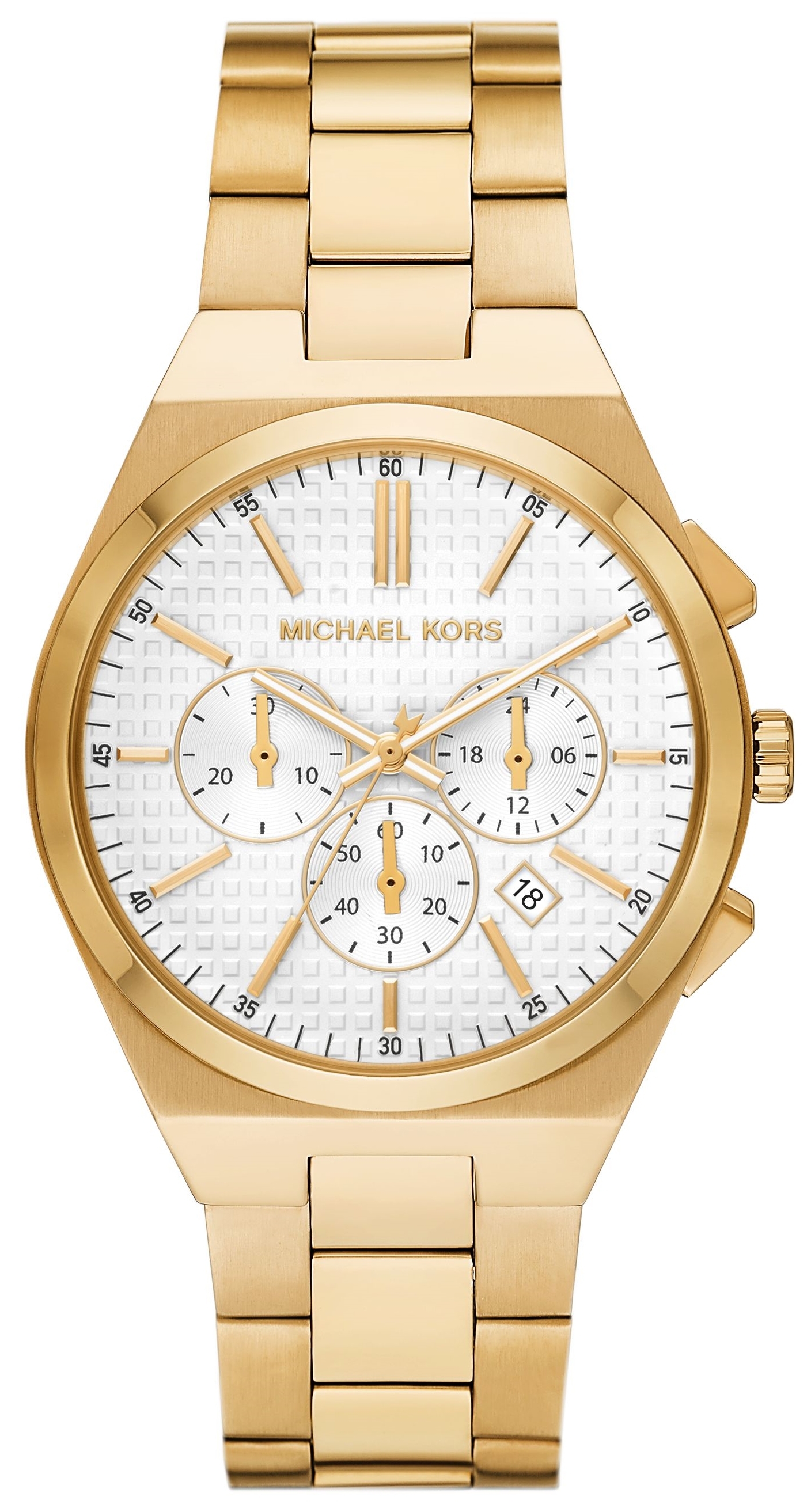 Michael Kors Herrklocka MK9120 Lennox Vit/Guldtonat stål Ø41 mm - Michael Kors
