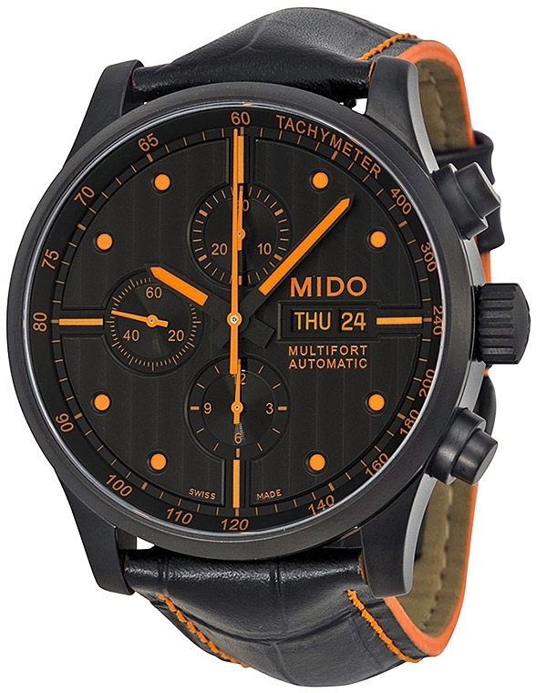 Mido Herrklocka M005.614.36.051.22 Multifort Svart/Läder Ø44 mm - Mido
