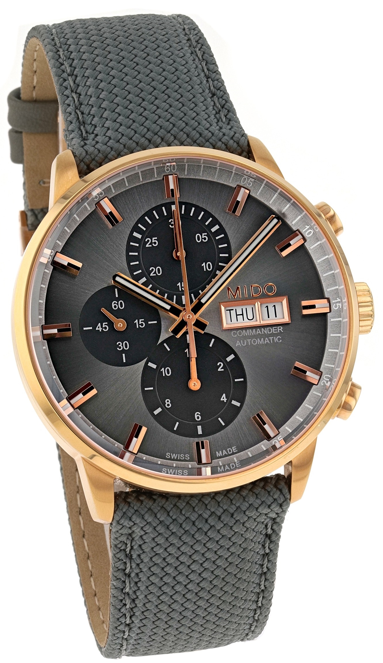 Mido Herrklocka M016.414.36.081.00 Commander Grå/Läder Ø42.5 mm - Mido