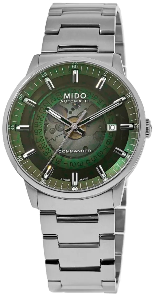 Mido Herrklocka M021.407.11.411.03 Commander Gr&ouml;n/St&aring;l &Oslash;40 mm