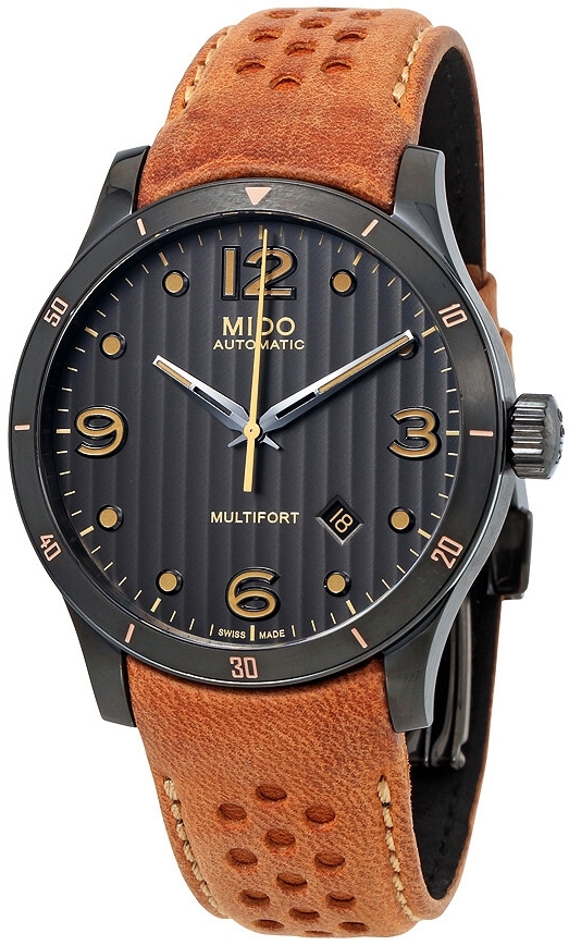 Mido Herrklocka M025.407.36.061.10 Multifort Grå/Läder Ø42 mm - Mido