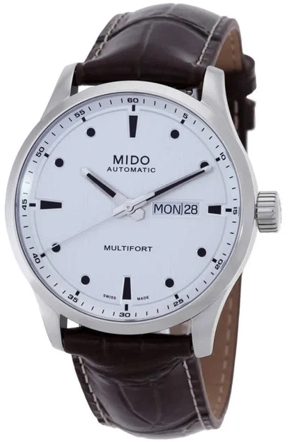 Mido Herrklocka M038.430.16.031.00 Multifort Silverf&auml;rgad/L&auml;der
