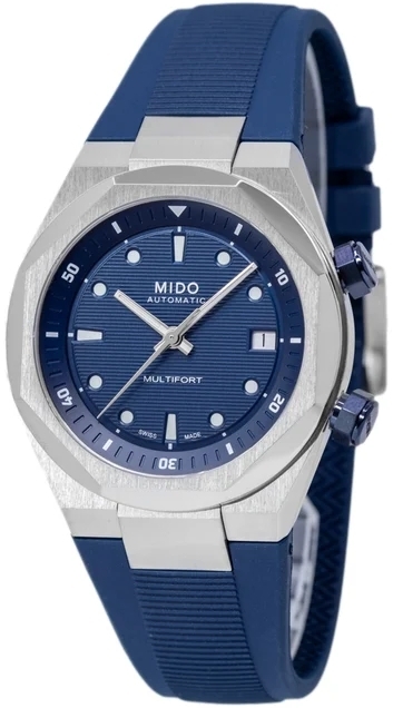 Mido Herrklocka M047.507.17.041.00 Multifort Bl&aring;/Gummi &Oslash;40 mm