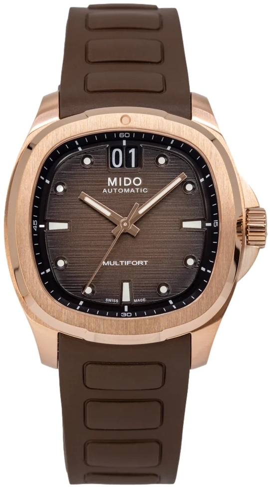 Mido Herrklocka M049.526.37.291.00 Multifort Tv Big Date Brun/Gummi - Mido