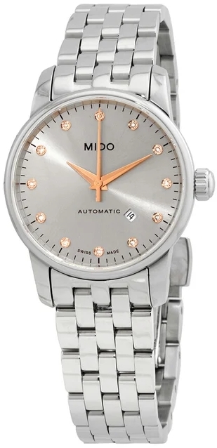 Mido Damklocka M76.0.046.71 Baroncelli Silverf&auml;rgad/St&aring;l &Oslash;29 mm