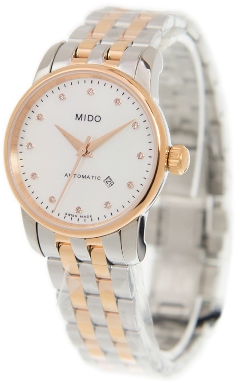 Mido Damklocka M7600.9.69.1 Baroncelli Vit/Roséguldstonat stål Ø29 - Mido