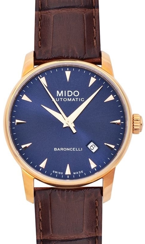 Mido Herrklocka M8600.3.15.8 Baroncelli Blå/Läder Ø38 mm - Mido