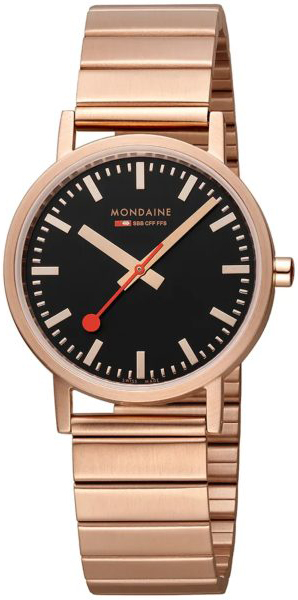 Mondaine Damklocka A660.30314.16SBR Classic Svart/Roséguldstonat - Mondaine