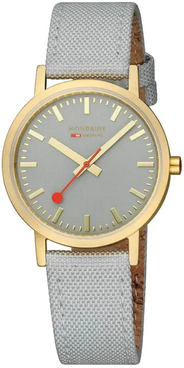 Mondaine Damklocka A660.30314.80SBU Classic Grå/Läder Ø36 mm - Mondaine