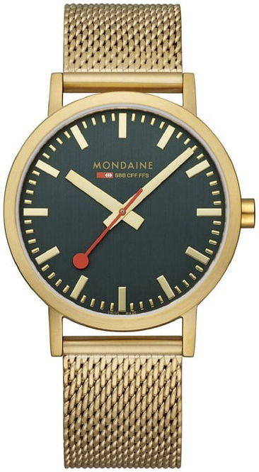 Mondaine A660.30360.60SBM Classic Grön/Gulguldtonat stål Ø40 mm - Mondaine