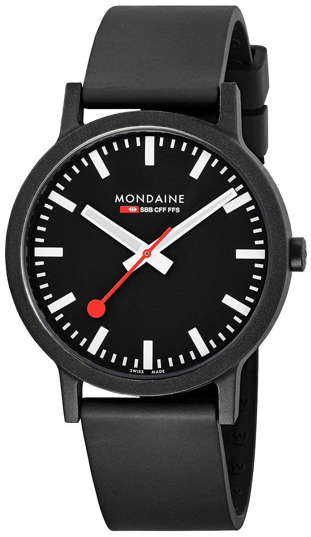 Mondaine Herrklocka MS1.41120.RB Svart/Gummi Ø41 mm - Mondaine