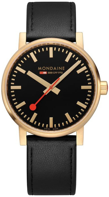 Mondaine MSE.40122.LB Evo2 Svart/Läder Ø40 mm - Mondaine