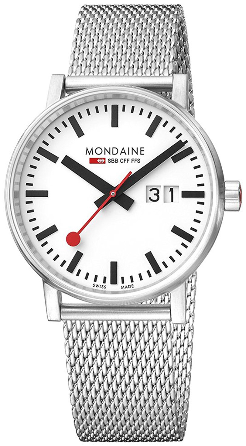 Mondaine Herrklocka MSE.40210.SM Vit/Stål Ø40 mm - Mondaine