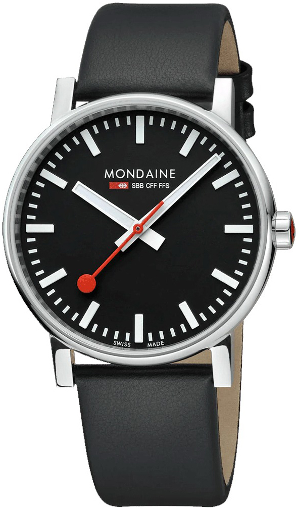 Mondaine Herrklocka MSE.43120.LB Evo2 Svart/Läder Ø43 mm - Mondaine