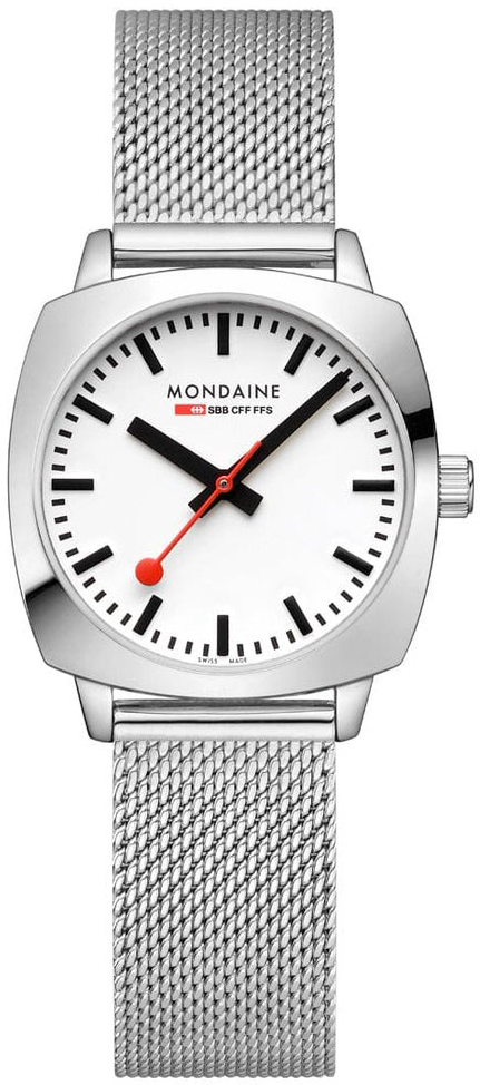 Mondaine Damklocka MSL.31110.SM Cushion Vit/St&aring;l