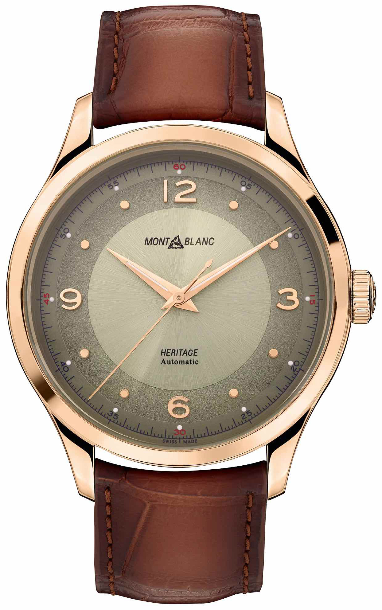 Montblanc Herrklocka 119946 Heritage Grå/Läder Ø40 mm - Montblanc