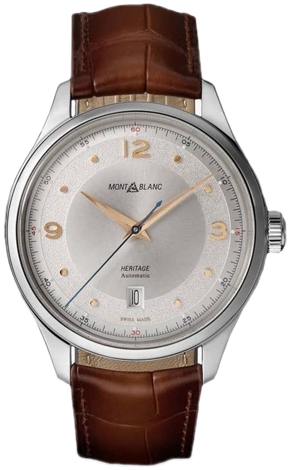 Montblanc Herrklocka 128672 Heritage Silverfärgad/Läder Ø40 mm - Montblanc