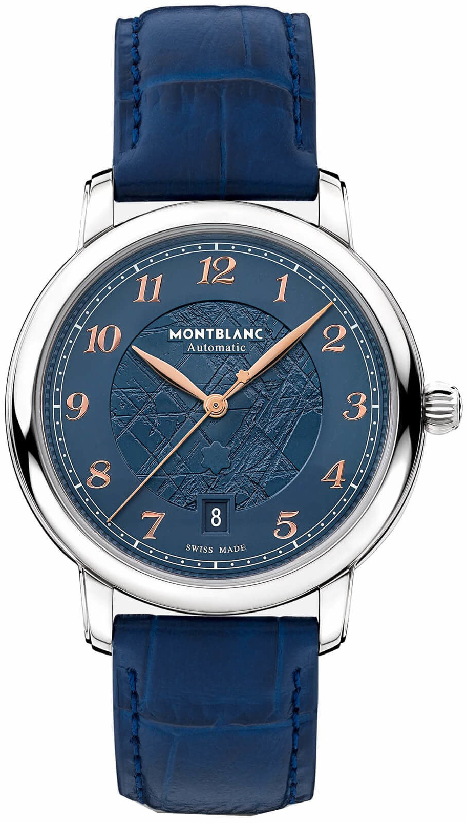 Montblanc Herrklocka 129628 Star Legacy Blå/Läder Ø39 mm - Montblanc