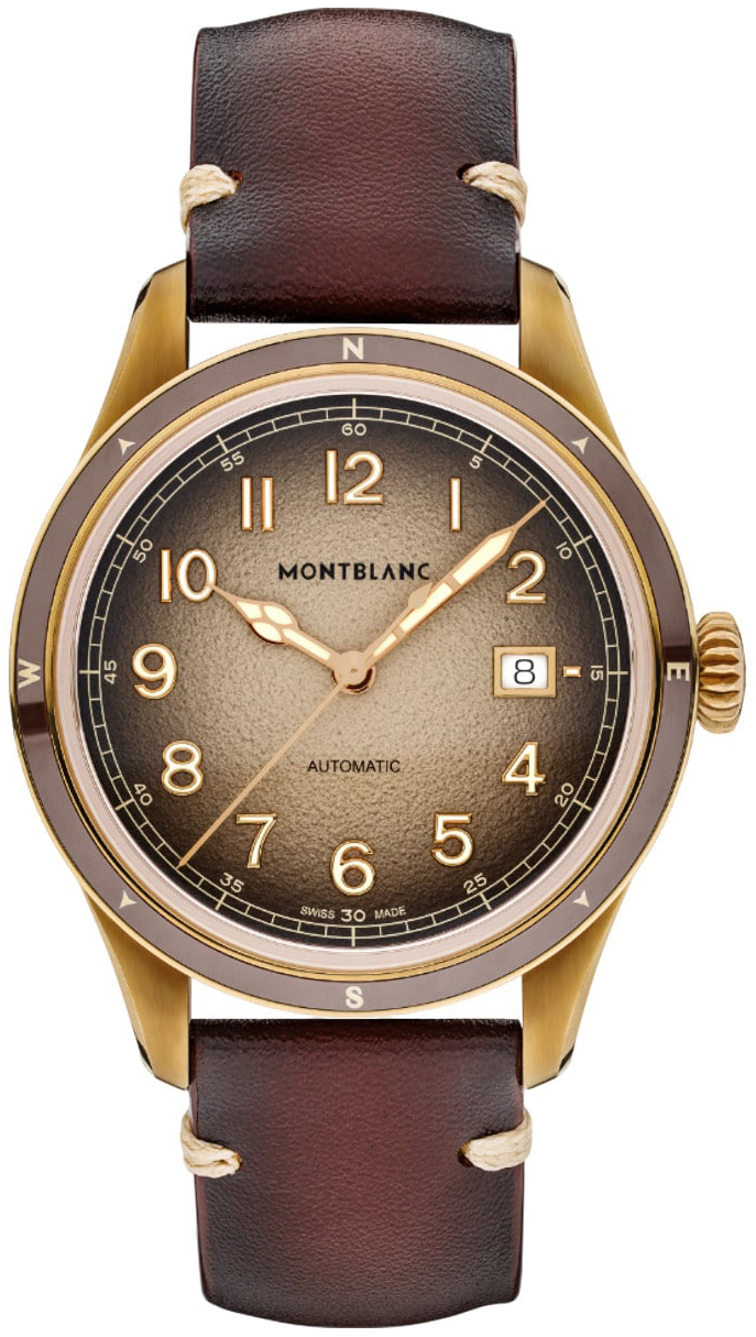Montblanc 1858 Herrklocka 134339 Brun/L&auml;der &Oslash;41 mm