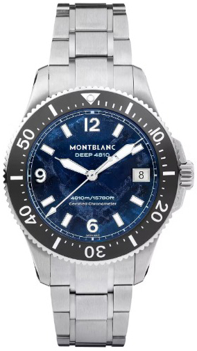 Montblanc Herrklocka 135634 Iced Sea Bl&aring;/Titan &Oslash;43 mm